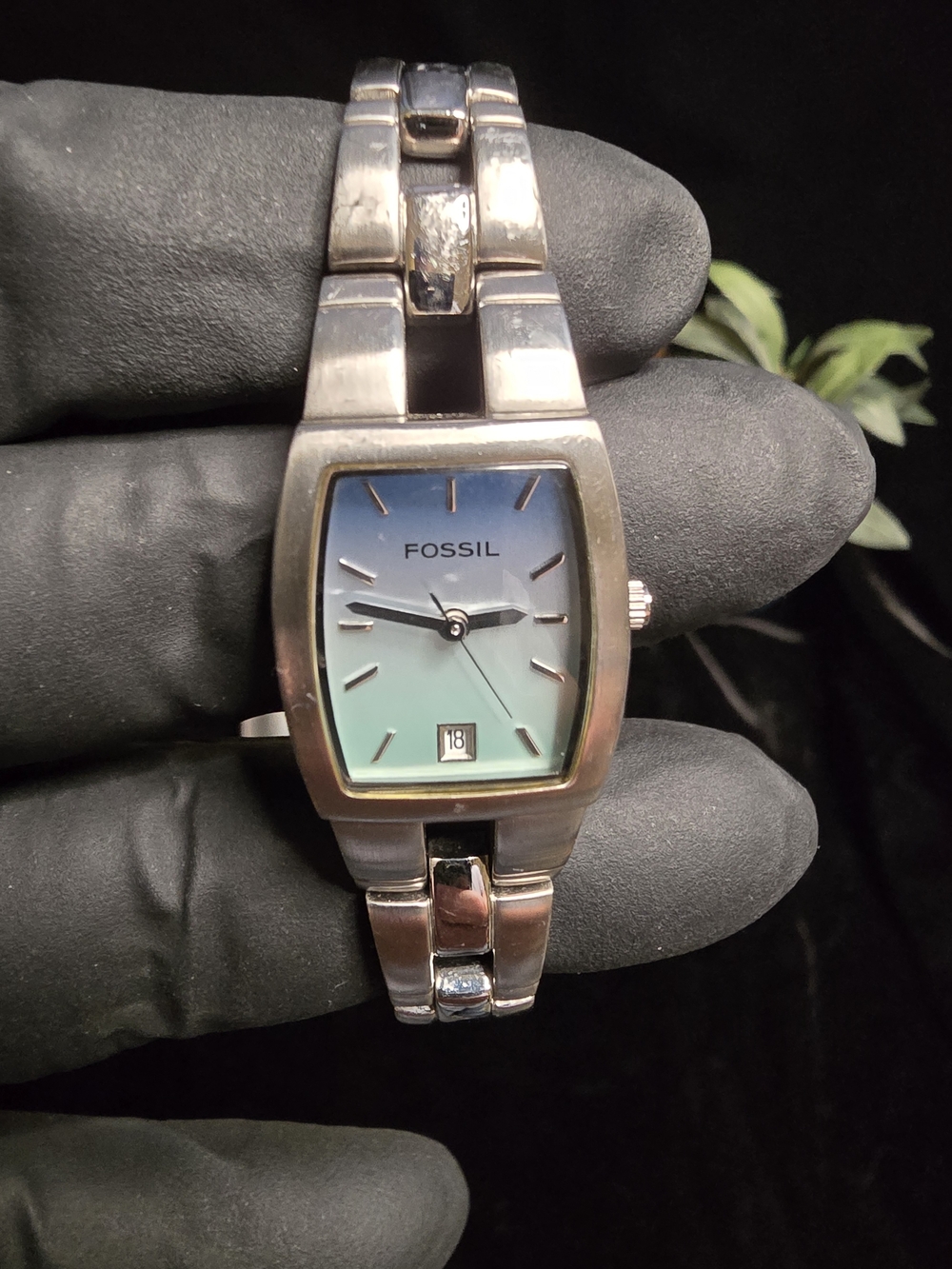 Fossil Women's Stainless Steel Bracelet Watch with Gradient Blue-Green Dial